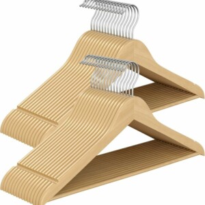 SONGMICS Σετ 30 τμχ Ξύλινες Κρεμάστρες από Μασίφ Ξύλο Σημύδας