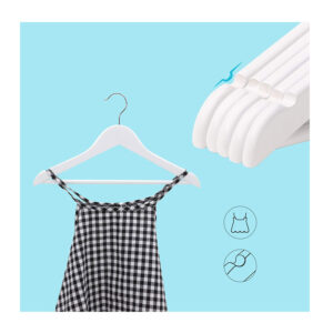 Σετ Παιδικές Ξύλινες Κρεμάστρες Ρούχων 20 τμχ Χρώματος Λευκό Songmics CRW06W-20 - Image 4