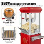 VEVOR  Μηχανή Ποπκόρν με Καρότσι 850W 8 Oz 48 Κούπες Κόκκινη CSBMHJ8OZ850W171EV2 - Image 4