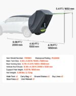 VEVOR Πολυεποχική Σκηνή SUV για Πορτμπαγκάζ με Αδιάβροχο Αλεξήλιο PU2000mm - Κατασκηνωτικό Στέγαστρο με Τσάντα Μεταφοράς CZZPHDBKSUVH961KT001V0 - Image 5