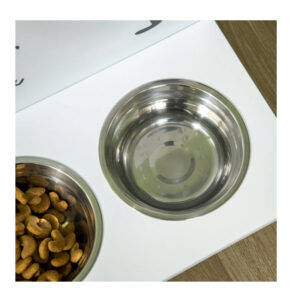 Σετ 3 Ανοξείδωτα Μπολ Γεύματος με Αποθηκευτικό Χώρο για Κατοικίδια 57 x 53 x 37.5 cm PawHut D08-037V00WT - Image 3