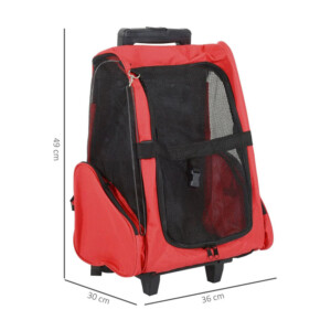 Σακίδιο Πλάτης - Τρόλεϊ για Μεταφορά Κατοικίδιων Χρώματος Κόκκινο PawHut D1-0012 - Image 3