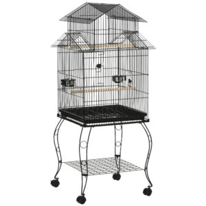 PawHut Indoor Steel and Wood Bird Cage με δίσκο