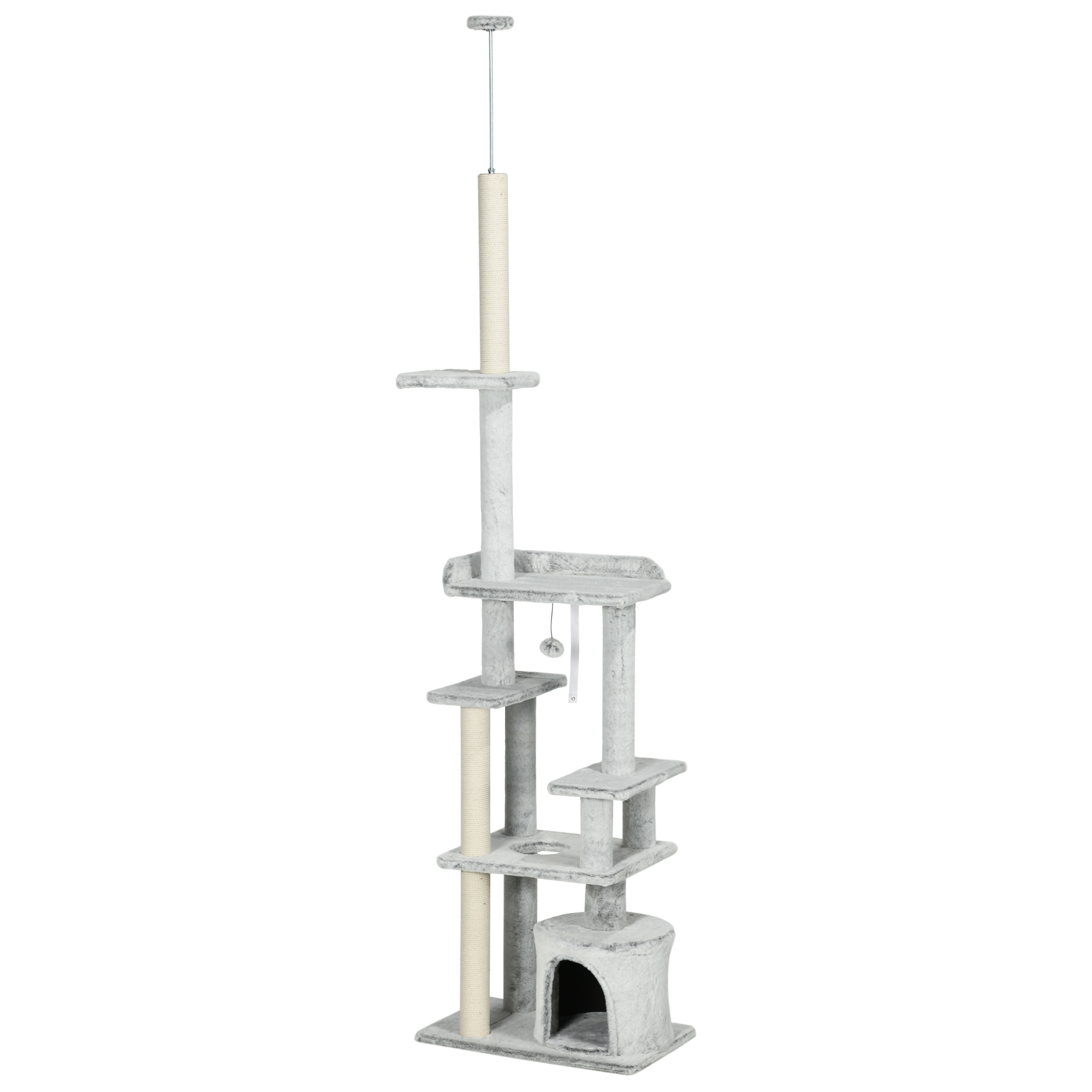 Ξύσιμο οροφής PawHut για γάτες με πλατφόρμες και σπίτι Ξύσιμο οροφής PawHut για γάτες με πλατφόρμες και σπίτι