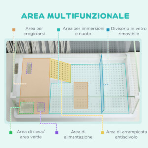 PawHut Λευκή Δεξαμενή για Χελώνες με Φίλτρο, 51x31x25.5 εκ. D40-030V00WT - Image 5