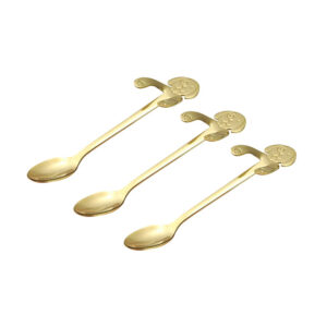 Σετ Κουταλάκια Τσαγιού σε Σχήμα Σκύλου 3 τμχ Χρώματος Χρυσό SPM DB7420