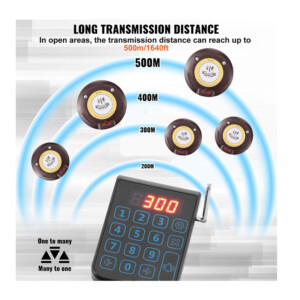 Ασύρματο Σύστημα Ειδοποίησης Έτοιμης Παραγγελίας Πελατών για Εστιατόρια με 999 Κανάλια και 20 Συσκευές VEVOR DCPQCQDRCPYXD4Z5MV2 - Image 3