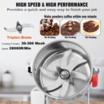 Ηλεκτρικός Μύλος Μπαχαρικών VEVOR 750g Εμπορικής Χρήσης Υψηλής Ταχύτητας  DDDPSGWYMJ75VR7JBV2 - Image 4