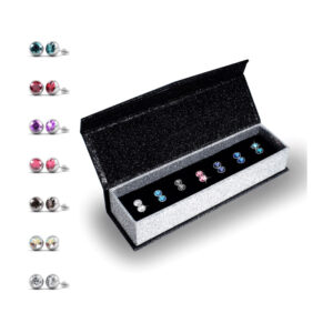 Σετ Καρφωτά Σκουλαρίκια από Ορείχαλκο με Κρύσταλλα Swarovski® Elements 7 Ζευγάρια MYC DE0240 - Image 2