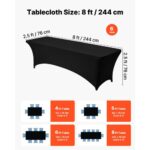VEVOR Σετ 6 Μαύρα Ελαστικά Τραπεζομάντηλα για 8FT Ορθογώνια Τραπέζια DLZZ8FT6PCSHH9E4C001V0 - Image 2