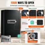 VEVOR Χρηματοκιβώτιο 3.5 cu.ft με Κλειδαριά, Κωδικό & Δακτυλικό Αποτύπωμα Μαύρο  DMBXXLS3139C2FQ89V9 - Image 3