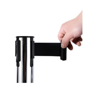 Σετ Διαχωριστικά Κολωνάκια από Ανοξείδωτο Ατσάλι με Ιμάντα 2 m Χρώματος Ασημί 2 τμχ HOMCOM E11-001SR - Image 3