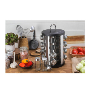 Σετ Δοχεία Μπαχαρικών με Περιστρεφόμενη Βάση 17 τμχ Χρώματος Μαύρο Edenberg EB-4027 - Image 5