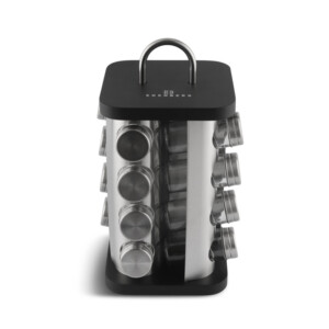 Σετ Δοχεία Μπαχαρικών με Περιστρεφόμενη Βάση 17 τμχ Χρώματος Μαύρο Edenberg EB-4029 - Image 2