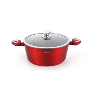 Σετ Μαγειρικών Σκευών με Αντικολλητική Κεραμική Μαρμάρινη Επίστρωση 15 τμχ Χρώματος Κόκκινο Edenberg EB-5612 - Image 5