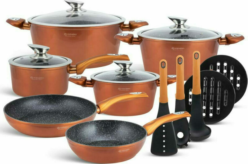 Edenberg Σετ Μαγειρικά Σκεύη 15 τεμαχίων Αλουμινίου με Αντικολλητική Κεραμική Επίστρωση EB-5618 Edenberg Σετ Μαγειρικά Σκεύη 15 τεμαχίων Αλουμινίου με Αντικολλητική Κεραμική Επίστρωση EB-5618