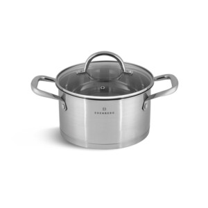 Σετ Μαγειρικών Σκευών από Ανοξείδωτο Ατσάλι 18/10 με Γυάλινα Καπάκια 12 τμχ Edenberg EB-7701 - Image 2