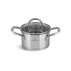 Σετ Μαγειρικών Σκευών από Ανοξείδωτο Ατσάλι 18/10 με Γυάλινα Καπάκια 12 τμχ Edenberg EB-7701 - Image 4