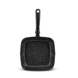 Αντικολλητικό Τηγάνι - Γκριλ 24 cm με Κεραμική Μαρμάρινη Επίστρωση και Γυάλινο Καπάκι Edenberg EB-8136 - Image 3