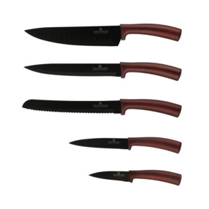 Σετ Μαχαίρια με Μαγνητική Βάση 6 τμχ Χρώματος Μπορντό Edenberg EB-964 - Image 2