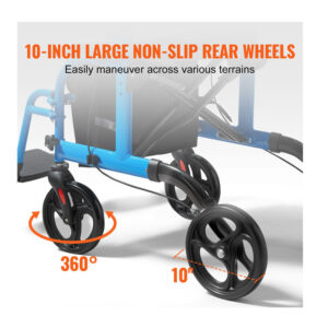 Πτυσσόμενος Περιπατήρας/Αμαξίδιο Αλουμινίου με Τσάντα Αποθήκευσης 2 σε 1 1000 x 615 x 845 mm VEVOR EHYZXQCKJLQ8MZ3U6V0 - Image 4