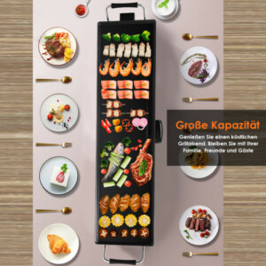 Costway Ηλεκτρική Ψησταριά 1800W με Ρυθμιζόμενη Θερμοκρασία 90x23cm Μαύρη ES10279DE-BK - Image 3