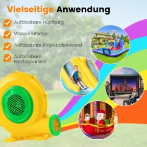 Costway  550W Φυσητήρας Φουσκωτού με Λαβή & Πασσάλους Αέρας Ανεμιστήρας Ακτινικός 45 x 35 x 40 εκ. ES10290DE - Image 2