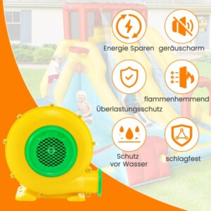 Costway  550W Φυσητήρας Φουσκωτού με Λαβή & Πασσάλους Αέρας Ανεμιστήρας Ακτινικός 45 x 35 x 40 εκ. ES10290DE - Image 3