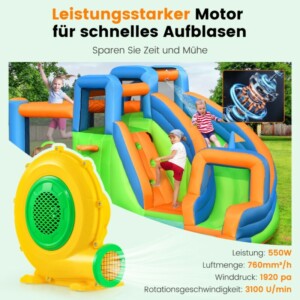 Costway  550W Φυσητήρας Φουσκωτού με Λαβή & Πασσάλους Αέρας Ανεμιστήρας Ακτινικός 45 x 35 x 40 εκ. ES10290DE - Image 4