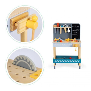 Ξύλινος Παιδικός Πάγκος Εργασίας με 47 Εργαλεία 50 x 29.5 x 80 cm Ecotoys ESC-W-033 - Image 3