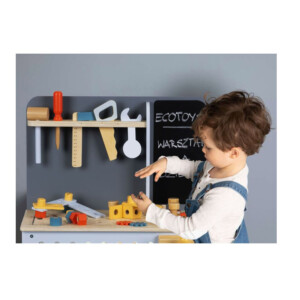 Ξύλινος Παιδικός Πάγκος Εργασίας με 47 Εργαλεία 50 x 29.5 x 80 cm Ecotoys ESC-W-033 - Image 4