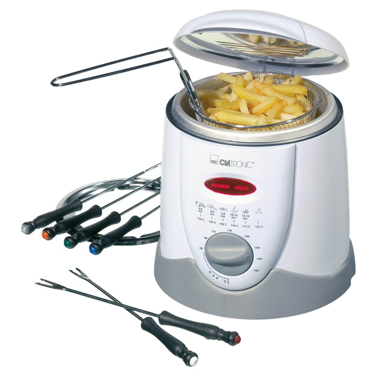 Συσκευή Fondue & Φριτέζα Λαδιού 1L 900W Λευκό/Γκρι FFR2916 Clatronic