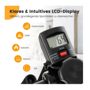 Διπλή Πεταλιέρα Χεριών - Ποδιών με Λάστιχα Αντίστασης 43-53 x 45 x 87-100 cm Costway FH10077YE - Image 4