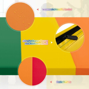 Costway Τριπλά Αναδιπλούμενο Στρώμα Γυμναστικής με Χειρολαβές και Αφαιρούμενο Κάλυμμα FH10115CS - Image 2