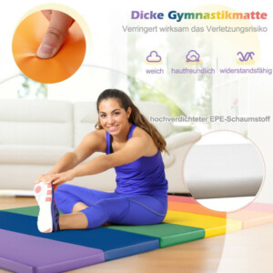 Costway Τριπλά Αναδιπλούμενο Στρώμα Γυμναστικής με Χειρολαβές και Αφαιρούμενο Κάλυμμα FH10115CS - Image 4