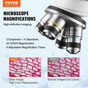 Διόφθαλμο Μικροσκόπιο VEVOR 40X-2500X με Διπλό Μηχανικό Στάδιο  FSXWJ2500XSM1JITDV2 - Image 2