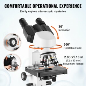 Διόφθαλμο Μικροσκόπιο VEVOR 40X-2500X με Διπλό Μηχανικό Στάδιο  FSXWJ2500XSM1JITDV2 - Image 4