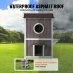 Διώροφο Ξύλινο Σπίτι Γάτας με Στέγη & Πόρτες VEVOR  FWSMZMBHSSCSSFKXHV0 - Image 3