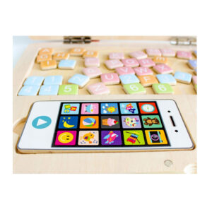 Ξύλινο Εκπαιδευτικό Παιδικό Μαγνητικό Laptop με Αξεσουάρ Χρώματος Καφέ Ανοιχτό Ecotoys G068-ECO_STANDART - Image 5