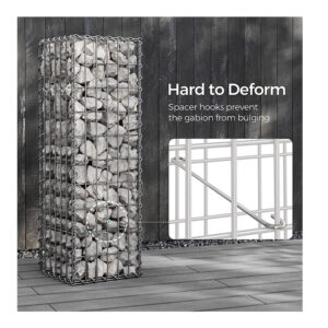 Ορθογώνιο Γαλβανιζέ Συρματοκιβώτιο για Περίφραξη Κήπου 100 x 30 x 30 cm Songmics GGB133 - Image 2