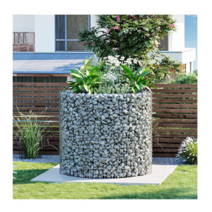 Στρογγυλό Συρματοκιβώτιο Υπερυψωμένη Γλάστρα από Γαλβανισμένο Ατσάλι 90 x 80 cm Songmics GGB879 - Image 4