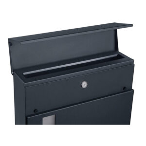 Γραμματοκιβώτιο από Ανοξείδωτο Ατσάλι 37 x 10.5 x 37 cm Χρώματος Γκρι Songmics GMB052G01 - Image 2