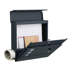 Γραμματοκιβώτιο από Ανοξείδωτο Ατσάλι 37 x 10.5 x 37 cm Χρώματος Γκρι Songmics GMB052G01 - Image 3