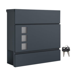 Γραμματοκιβώτιο από Ανοξείδωτο Ατσάλι 37 x 10.5 x 37 cm Χρώματος Γκρι Songmics GMB052G01