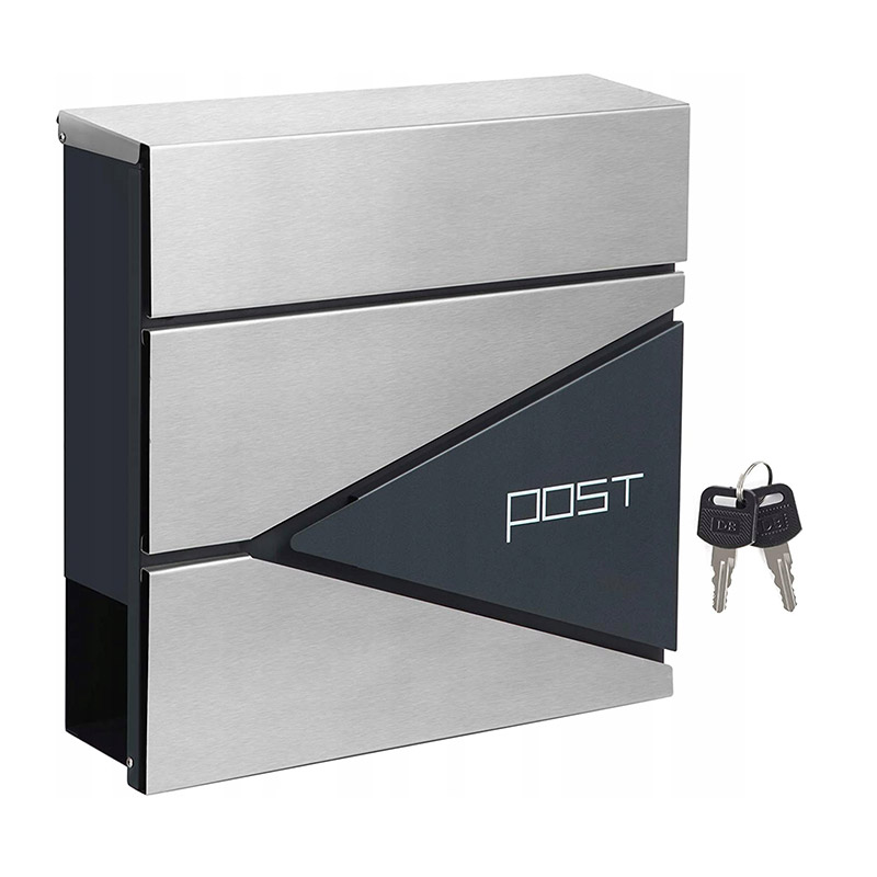 Γραμματοκιβώτιο από Ατσάλι 37 x 10.5 x 37 cm Χρώματος Ασημί Songmics GMB51AS Γραμματοκιβώτιο από Ατσάλι 37 x 10.5 x 37 cm Χρώματος Ασημί Songmics GMB51AS