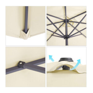 Ομπρέλα Δαπέδου από Ατσάλι 3 m με Στρόφαλο Songmics GPU30BE - Image 2