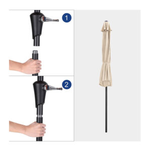 Ομπρέλα Δαπέδου από Ατσάλι 3 m με Στρόφαλο Songmics GPU30BE - Image 4