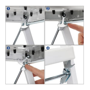 Πτυσσόμενη Σκάλα από Ατσάλι 3 Σκαλιών Songmics GSL003GY01 - Image 4