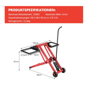 Υδραυλικός Γρύλος Ανύψωσης για Μηχανήματα Κήπου 225 Kg Costway GT3479 - Image 5