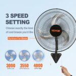VEVOR Μεταλλικός Ανεμιστήρας Τοίχου 44.5cm με 3 Ταχύτητες  GYBGSFSYCSF18BWP2V2 - Image 3